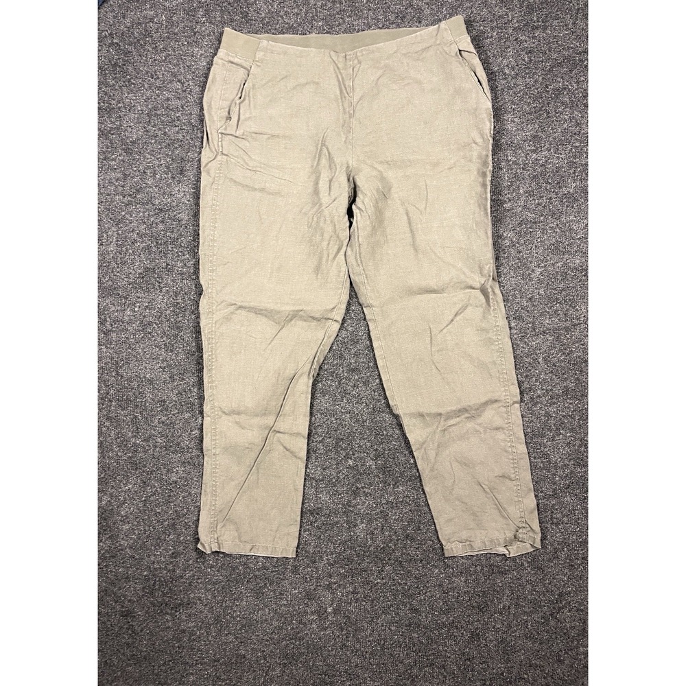 J. Jill Love Linen Capris Womens Medium Olive Green Spring Sustainable Casual